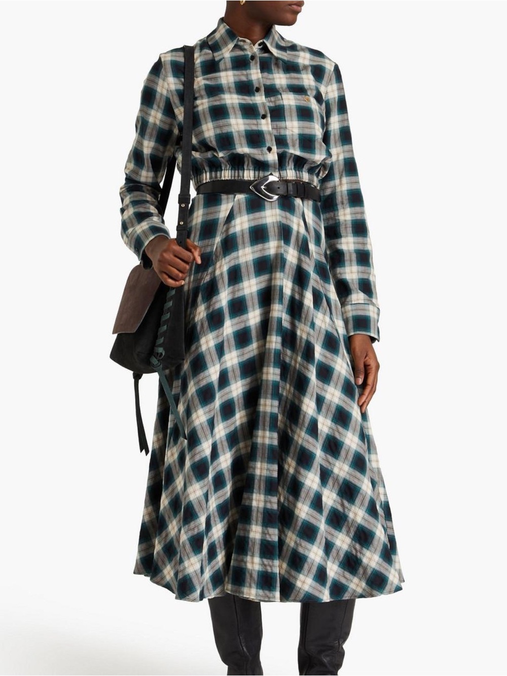 Maje Cotton Check Skirt Set